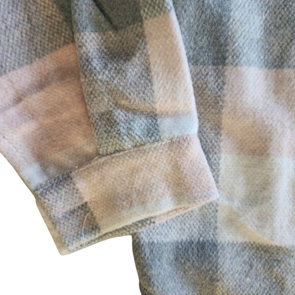 Medium Plaid Button Shacket Brushed Flannel Shirt Jacket Pockets Prettygarden - Picture 2 of 12